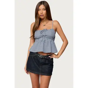 Zahara Gingham Babydoll Top