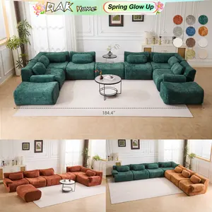 QAK 184" Living Room Bone-Free Sofa Set Cloud Modular Sofa Boxed, Memory Foam Modern Sofa, Large Comfort Compression Sofa, Compact Space Bedroom Apartment Two-Person Sofa