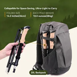 Trekking Poles Aviation Grade Aluminum Alloy-Strong Lightweight Collapsible Walking Sticks for Hiking Poles for Women, Men,Seniors in The 4 Season,All-Terrain,2pc Per Set : Sports & Outdoors