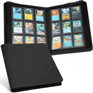 Diamond Blac Toploader Binder Holds 324 Toploaders 9 Pocket Top Loader Binders with Sleeves for 3 x 4'' Toploaders Double-Sided Pocket Top Loader Storage Binder Trading Card Binder