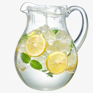 Khen 68 oz Acrylic Pitcher With Lid – 2 Liter Large Plastic Water Jug for Fridge, Iced Tea, Juice, Milk, Hot or Cold Drinks – Serves Up to 8 People, Fills Eight 8 oz Glasses – BPA-Free & Durable