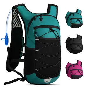 Hiking Hydration Backpack Lightweight Pack - Water Backpack with 2L Hydration Bladder, Insulation Hydropack Rucksack Hydro Water Daypack for Camping Running Cycling Climbing Rave for Men Women Black