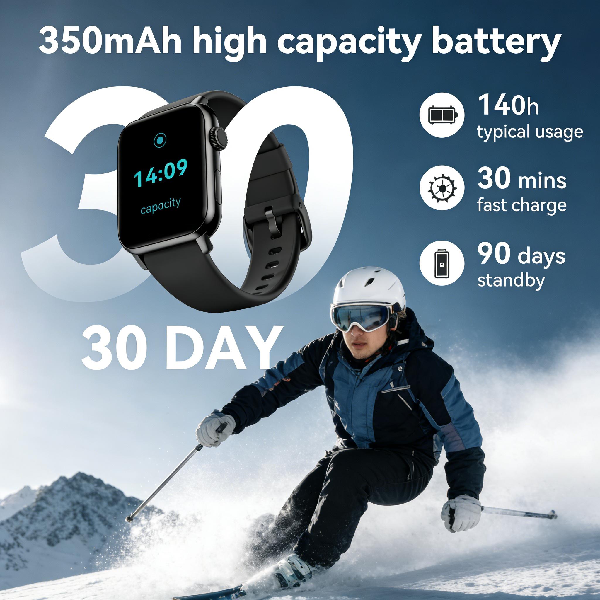 2026 Valentine's Day Gift New Smartwatch Black & Pink Wearable Device Super Bowl HeartRate Sleep Monitor 100+ Sports Modes IP68 Waterproof Smartwatch Gift for Men Women Android Tracker with HD TouchScreen & Call Functionality Smartphone Wristwatch