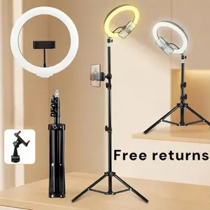 12" Adjustable Ring Light with 43“ Tripod Stand, Multi-Scene Dimmable LED Fill Light for Live Streaming, TikTok Videos, Portrait Photography, YouTube, Cellphone#SummerWins#Fathersdaygift