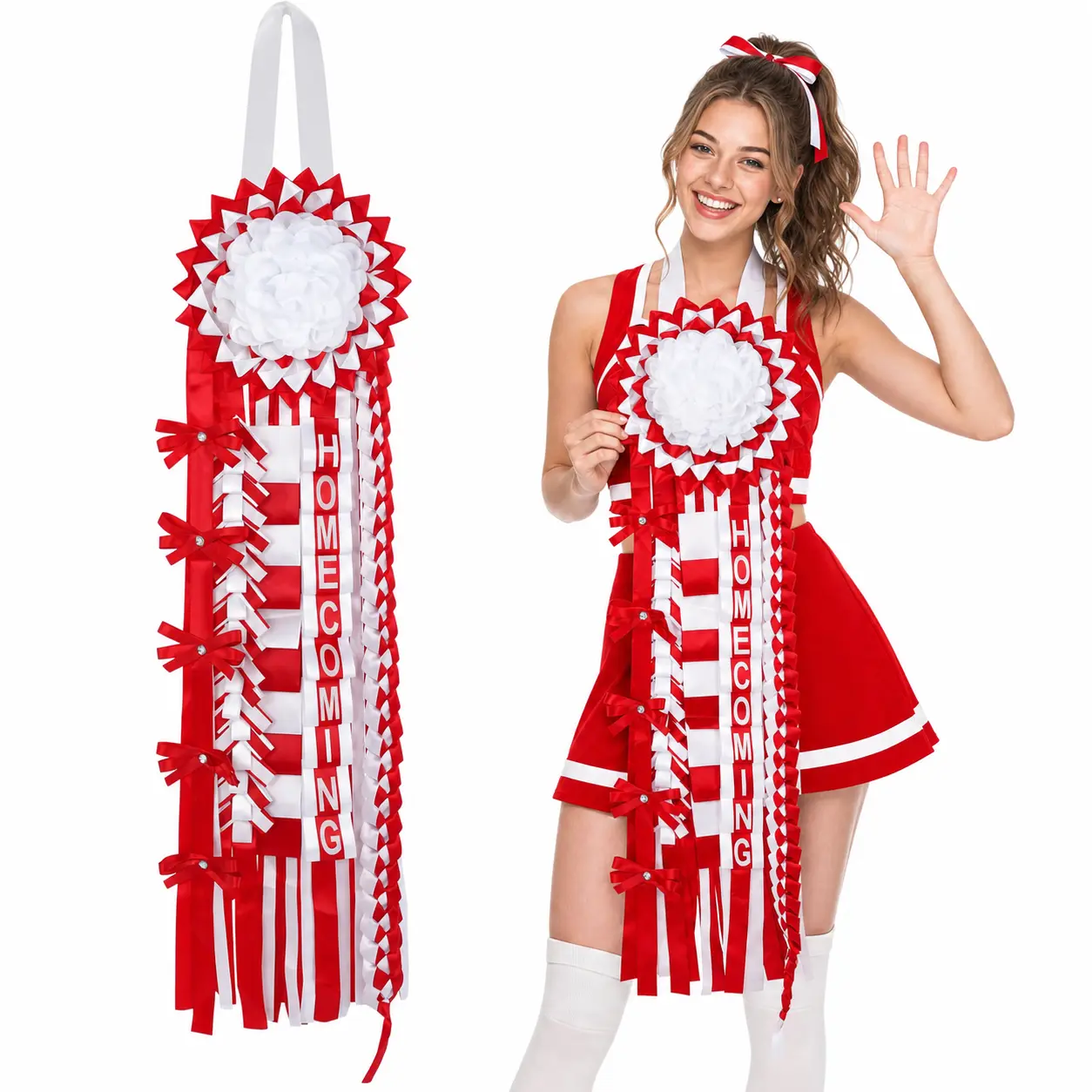 Homecoming Mum Braid Set, a complete mum, Handmade Ribbon Homecoming Mum Corsage For Back To School Week, Homecoming Dance, Football Cheerleading And School Spirit Gift