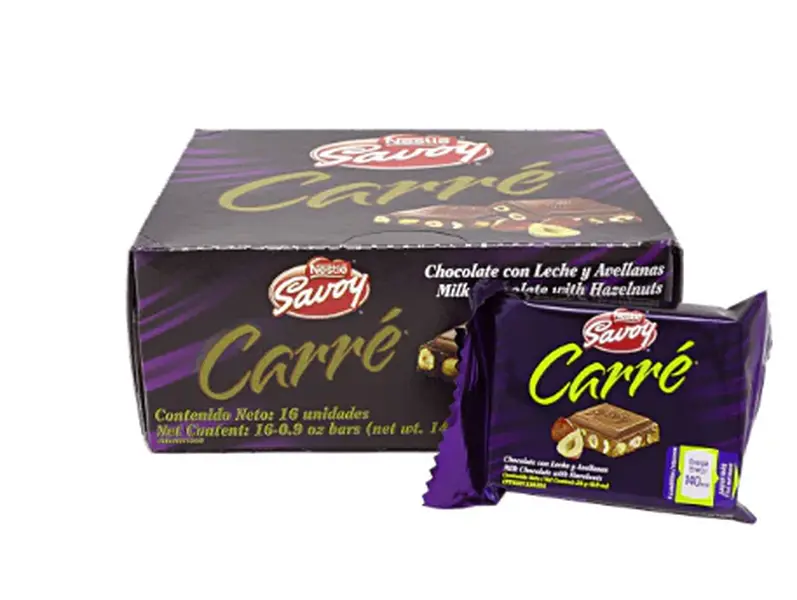 Chocolate Carre Nestle Savoy CAJA X 16 UND Chocolate Carre Nestle Savoy CAJA X 16 UND