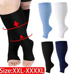 Plus Size Compression Socks for Men & Women, 4 Pairs (15-20 mmHg)Comfortable Support for wide Calves,Knee High Mother's Day Gifts