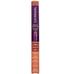 Covergirl Simply Ageless Lip Flip Liner Shade Brilliant Coral 290 - Long Lasting Matte Finish