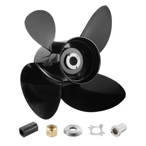 VEVOR Outboard Propeller, Upgrade OEM 15 Spline Tooth Aluminum Outboard Boat Propeller Fit Mercury/Mariner Engines 135-300 HP, 4-3/4 Gearcase, 4-Blade, RH (Right Hand Rotation), OEM No. 48-8M0084495