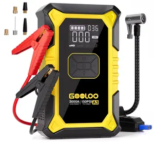 GOOLOO A3 YELLOW Jump Starter with Air Compressor, 3000A Portable Car Battery Booster (9.0 Gas/6.5L Diesel) with 150PSI Auto-Shutoff Tire Inflator