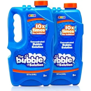 2 Bottles Bubbles Refill Solutions 64 oz (up to 5 Gallon), Concentrated Solution for Bubble Machine, Gun, Wand Refill Fluid Summer, Easter Toys(Blue)