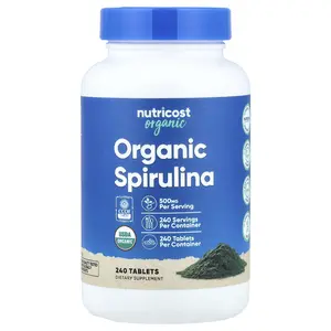 Nutricost Organic Spirulina, 500 mg, 240 Tablets