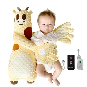 Bionic Soothing Sleep Pillow Simulates Mom's Palm, Soft Baby Pillow with Patting Function. Adjustable Plush Calming Toy, Yellow Deer & Pink Style. Ideal Newborn Gift, Perfect for Crib, Car Seat, Travel & Nursery.