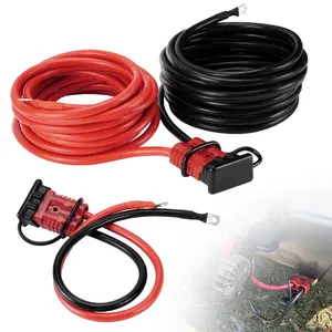 24 FT Quick Disconnect Winch Power Cable, 4 Gauge 4 AWG Copper Wiring, Heavy Duty Quick Disconnect Cables