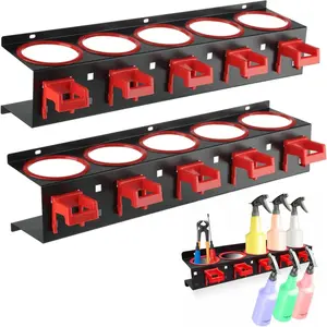 Car Spray Bottle Holder for Summer Gift, Wall Mounted Car Wax Bottle Storage Rack with Hooks, Multifunctional Car Accessories for Car Cleaning Kit, Gifts for Boyfriend, Utensils, Organizer, Men Gifts, Organizer, Gifts For Boyfriend Hanging Metal