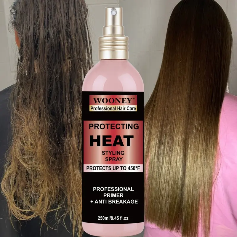 Blowout Products for Hair with 450°F Heat Protection & Frizz Control Keratin Smooth Blowout Spray & Silk Serum and Protecting Heat Spray PROTECTS UP TO 450°F PROFESSIONAL PRIMER ANTI BREAKAGE
