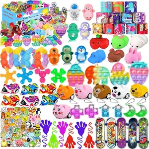 124 Pcs Kids Party Favors & Valentine’s Day Gifts for Kids Ages 4‑12 — Goodie Bag , Classroom Valentines,Box Toys,Bulk Valentine’s Day Treats for Boys & Girls