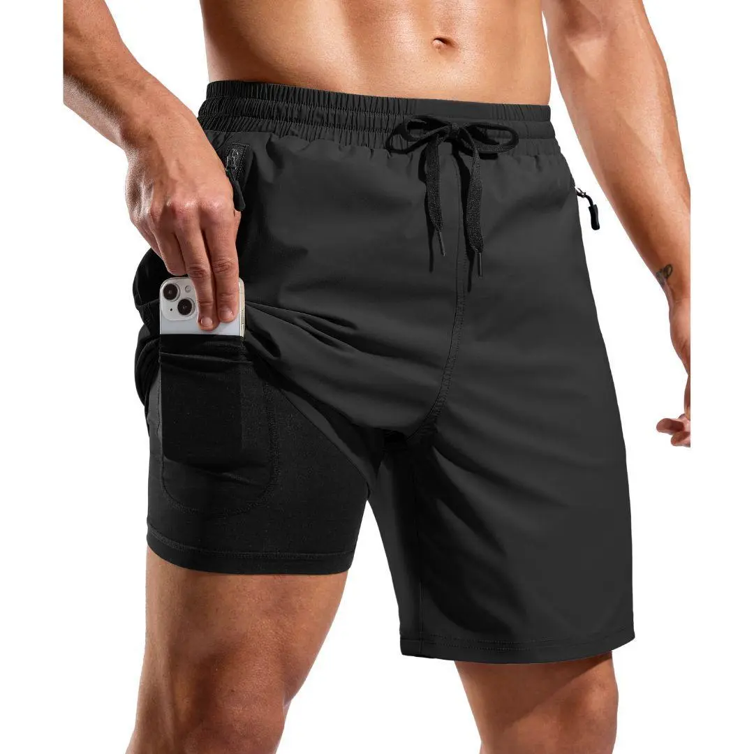 G GRADUAL Board Shorts for Men, 7"/9" 2-in-1 Quick-Dry Swim Trunks with Compression Liner, Hidden Pocket & Zipper Pockets, UPF 50+ for Workout, Water Park
