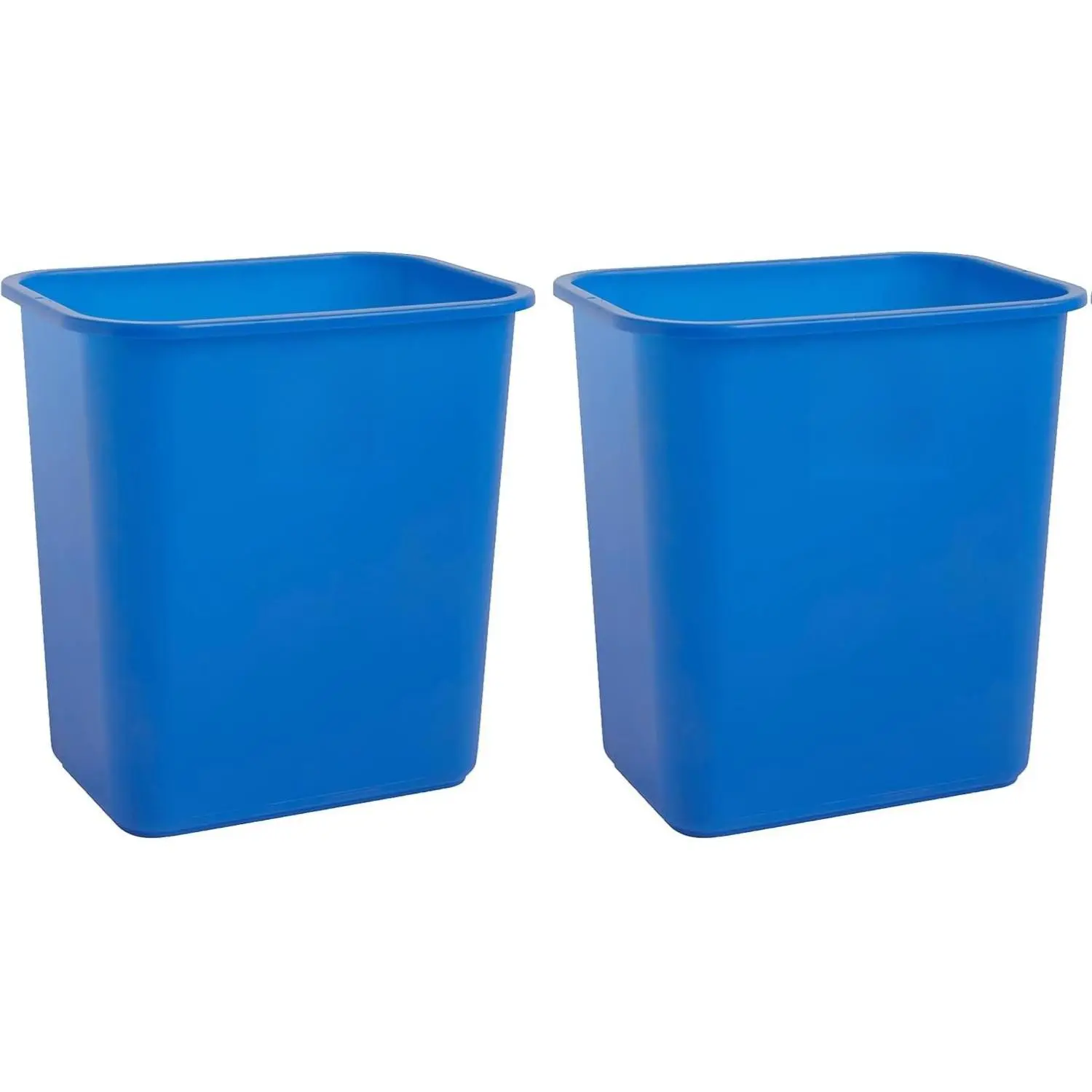 United Solutions 7 Gallon / 28 Quart Space Saving Recycling Bin, Fits Under Desk and Small, Narrow Spaces in Commercial, Kitchen, Home Office, and Dorm, Easy to Clean, (Pack of 2), Recycle Blue