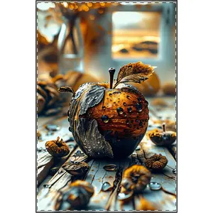Rustic Autumn Apple Satin Poster | Fall Still Life Wall Art
