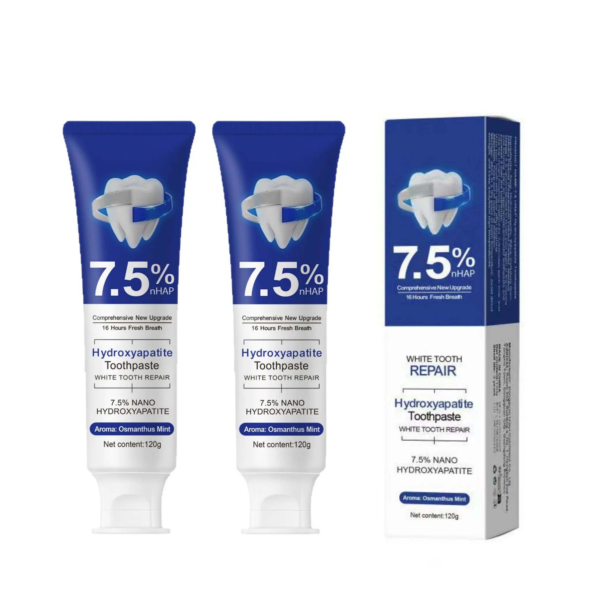 7.5% Nano Hydroxyapatite Toothpaste, Fluoride Free, Unisex, Enamel Protection, Tooth Strengthening, Gentle Mint, Fresh Breath, Daily Oral Health Care (Home Supplies, Party Bag Gift Option)