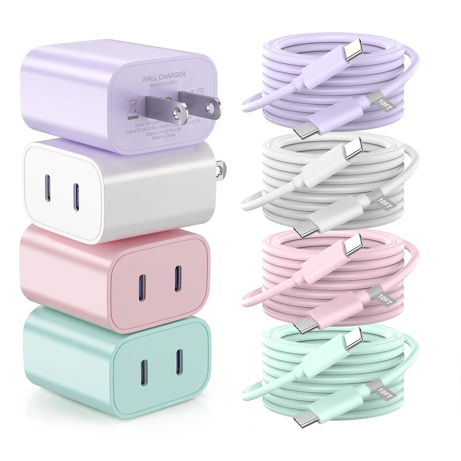iPhone 17 16 15 Charger Fast Charging Cord 10FT Long USB C Charging Cable with 20W Type C Charger Block for iPhone 17 Pro Max/17 Pro/17/Air, 16 15 Pro Max/16 15 Pro/16 15,iPad Pro/Air, Android Phone Port Protection Gan Charger Adapter