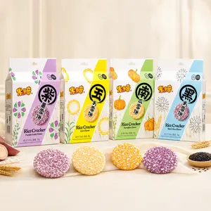MIDUOQI Rice Crackers Snack Pack, Crunchy Savory Rice Crisps for Family Sharing and Daily Snacking