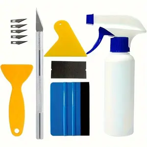 Complete Car Vinyl Wrap & Window Tint Kit with Felt Edge Squeegee - Scratch-Proof Installation Tools for Auto Film, Wallpaper Smoothing & Decal Application, Decal Sticker Installation Tool