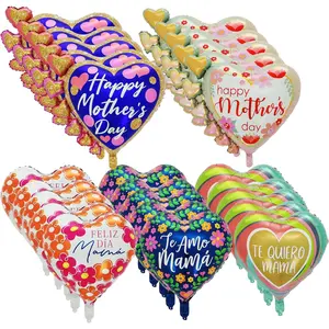 20 Pcs Mothers Day Balloons, Mother's Day Decorations, Happy Mothers Day Balloons for Happy Mother's Day Party Decoration Supplies (Heart)