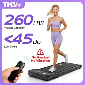 TKW Easy Storage Treadmill, Adjustable Incline,Low-Noise Motor Walking Pad, 220-300lbs Weight Capacity,4-in-1WalkingVibration pad, Low-Noise Motor Walking Pad,Remote Control & Wheels for Easy mobility,  Dual Shock-Absorption System，Knee Protection