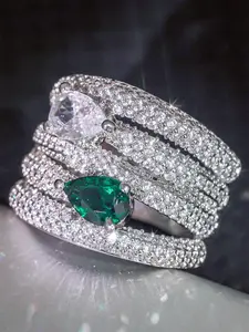 1 PC Glamorous Cubic Zirconia Marquise Cut Ring For Women For Wedding Engagement Party Jewelry Valentine's Day Gift Dainty Stacking Rings