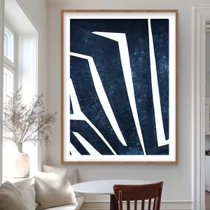 Begin Home Decor C1FM3648T6HIPM 36 x 48 in. Blue Labyrinth - Modern Framed Matted Print Wall Art - Home Decor