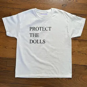 [Sale off up to 65%] Slogan Baby Tee - 'Protect The Dolls' Cropped baby tee, Y2K Coquette Aesthetic, Tshirt Print, 90s - 2000s Style, Trendy Cute Crop Top