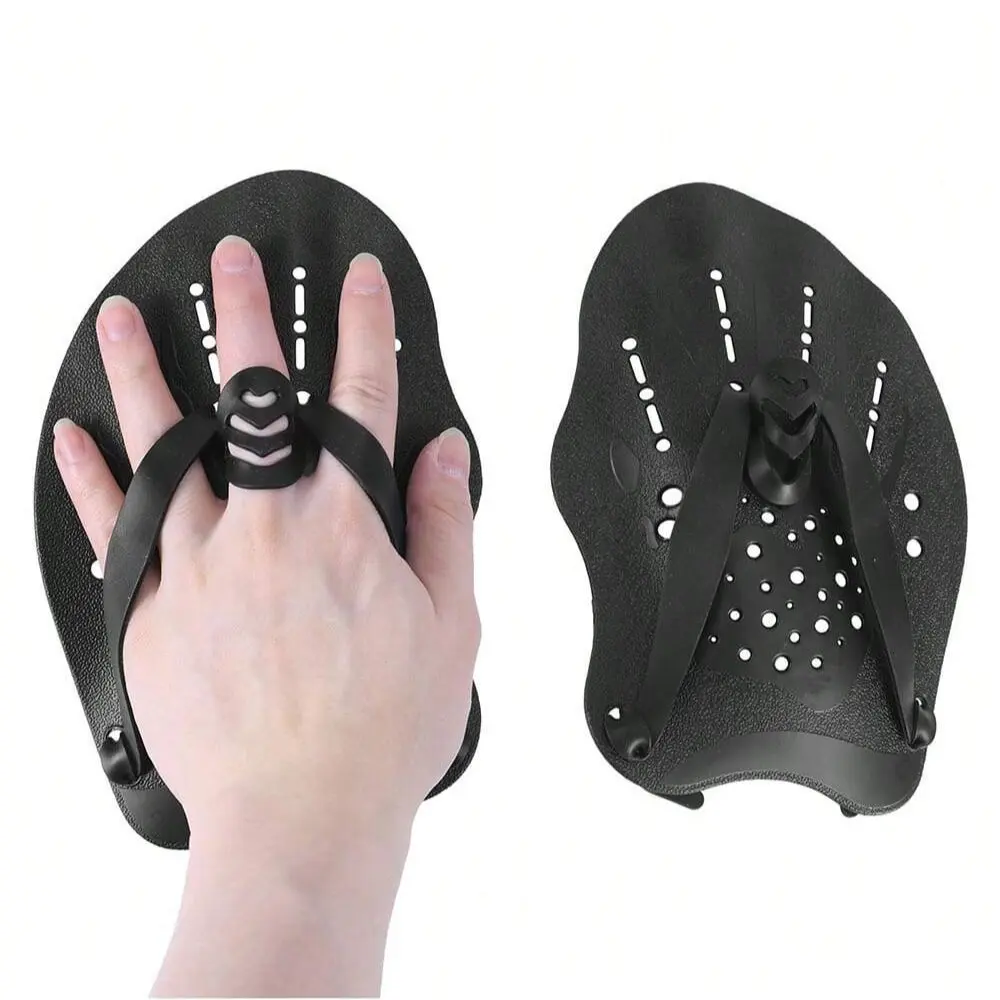 Adjustable Silicone Swim Gloves for Men Women Kids, Streamlined, Ergonomic Webbed Design with Holes, Ideal for Breaststroke Swimming Training & Hand-Paddling Assistance