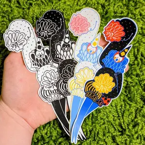 Long Pierrot Clown Stickers