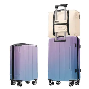 Luggage Sets 2 Piece Suitcase Set with Spinner Wheels Built-in TSA Lock Foldable Duffel Bag for Travel Men & Women 20inch 24inch Gradient Colors