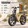 Unisex Multi-Size R7 Adult Commuter Ebike - 1500 to 1999W Peak Motor, 90 Nm Torque, 48V 15Ah Battery, 20" Fat Tires, Hydraulic Disc Brakes, Bluetooth App, Iron Frame, Headlight, 28 mph with Speed Unlock, Ideal for City Commutes & Adventure Rides,outdoorfu