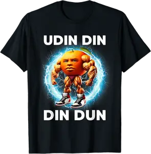 Udin din din dun Udindindindun Italian Brainrot Meme Orange T-Shirt - Matthewgol Shop 33B0F999SBTG