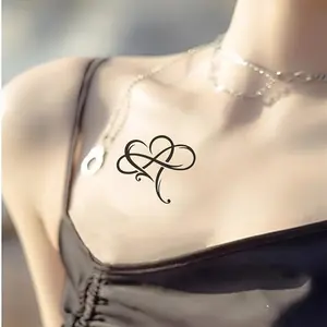 Women's Temporary Tattoo Set, Temporary Fake Tattoo, Waterproof Long-Lasting Design, Perfect for Valentine's Day, 5pcs Heart-Shaped Tattoos