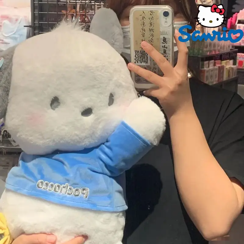 Pochacco Plush Toys 50cm Large Size Pochacco Stuffed Plushie Doll Kawaii Anime Sofa Pillow Cushion Kids Toy Gift
