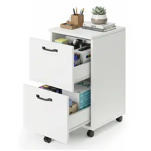 Small Rolling Dual-Drawer File Cabinet with Lockable Wheels, Under-Table Printer Stand for Home Office, Fits A4/Letter-Size Documents, 15.7x16.5x27.6 Inches, Snow White, Dual Drawers tiktokshopspringglowup