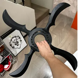 28 Inch Giant 3D Printed Spinning Shuriken Fidget Spinner, Glow in the Dark Ninja Hand Spinner, Stress Relief Toy, Anime Cosplay Prop, Wall Sculpture & Desk Decor