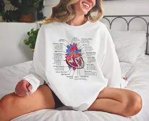 Heart Anatomy CVICU Nurse Sweatshirts, Cardiac Nurse Hoodies, Cardiac Nurse Hoodie, Cardiology Tee, Cardiac Sonographer Tee, Gift For Nurses