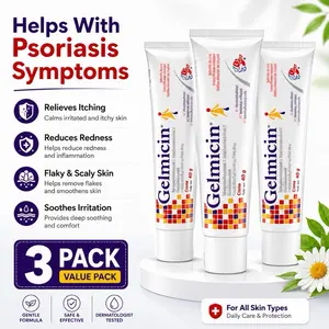 (3 Pack) Gelmicin Soothing Skin Care Cream (60g/3.41 oz) - Relief for Skin Allergies, Itch, Poison Ivy Rashes