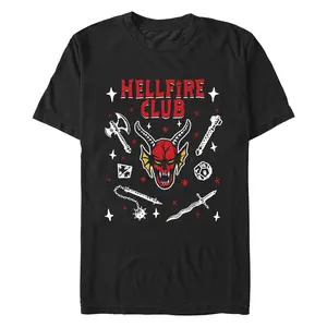 Men's Stranger Things Hellfire Club Icon T-Shirt, Scary, Uniform