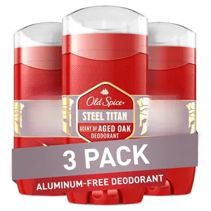 Old Spice Aluminum Free Deodorant for Men, 24/7 Odor Protection, 24/7 Freshness & Lasting Scent, Titan with Aged Oak Scent, 3.0 oz (Pack of 3)