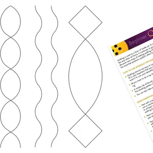 Quilting stencils for machine and hand quilting: 3 plastic quilt stencils for borders, background patterns, simple sashing, wavy border, cable design, with guide