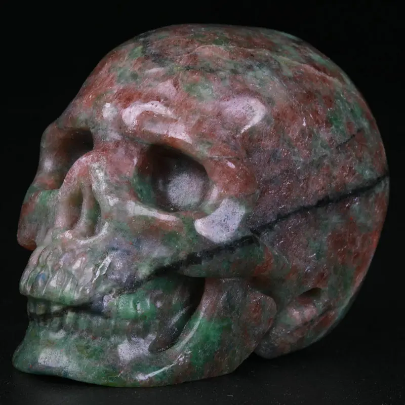 2.0 " Garnet Carved Crystal Skull, Super Realistic, Crystal Healing