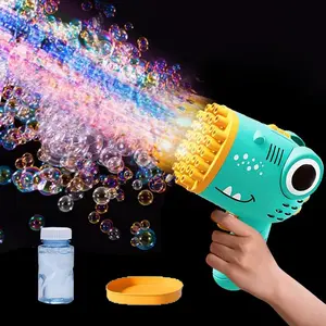 Cute Dinosaur Design Bubble Machine for Kids, Automatic Bubble Blower with 50ML Bubble Solution, Outdoor Bubble Toy for Birthday Wedding Party, Handheld Bubble Maker