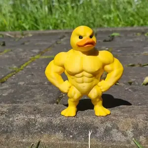 Muscle Duck Statue, Novelty Desktop Decoration, Cute Bookshelf Figurine, Collectible Figurine, Multifunctional Indoor Outdoor Decor, Fun Home Ornament Gift